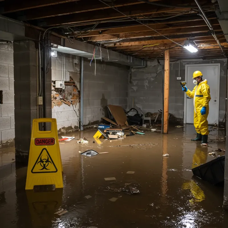 Flooded Basement Electrical Hazard in Wixom, MI Property